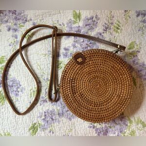 Round Woven Crossbody Bag